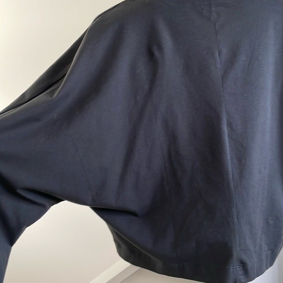 Organic Cotton Charcoal Grey one Button Short Bolero. - Picture 5 of 8